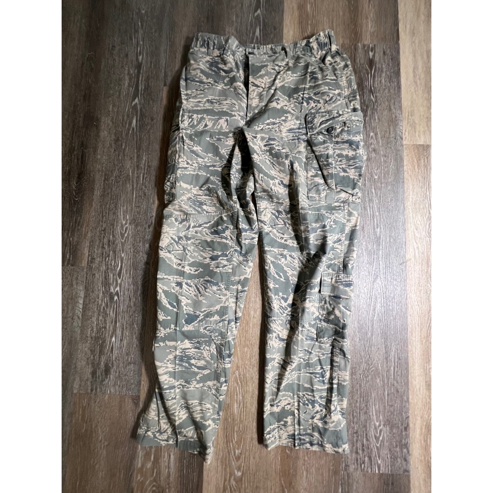 USAF Military Cargo Pants Mens 36 Regular Grey Digital Tiger Stripe Camo ABU